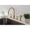 Kingston Brass KS8727CKLBS Widespread Kitchen Faucet with Brass Sprayer, Brushed Brass KS8727CKLBS - alternate 2
